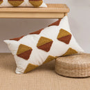 DecorBites™ Geometric Embroidery Boho Loop Tufte Cotton Canvas Cushion Cover 45x45/30x50cm