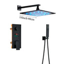 DecorBites™ LED Black Wall Mounted Shower Faucet Set with Rainfall Shower Head