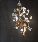 DecorBites™ Glass Crystal LED Branches Chandelier Pendant Light - Handmade Kapok Flower Decoration