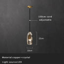 DecorBites™ Crystal Copper Pendant Lights Gold Home Decor Glass Hanging Lamp