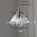 DecorBites™ Clear Glass LED Pendant Light Fixture Modern Copper Knob Switch Hang Lamp