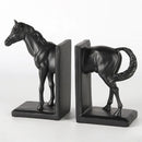 "DecorBites™ Dark Horse Stallion Resin Figurine for Home Decor Bookshelf Storage"
