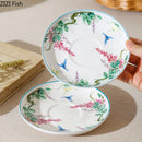 DecorBites™ Green Vine Flower Porcelain Coffee Mug Set for Dining and Tea