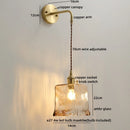 DecorBites™ Glass Copper LED Wall Lights with Knob Switch, Modern Bedside Lamp