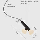 DecorBites™ Glass Pendant Lights with Adjustable Cord for Hall, Dining Room, Office - White Glass