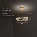DecorBites™ Gold Plated Steel Ring Pendant Lamp with Dimmable LED Lights and K9 Crystals