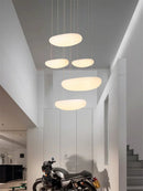 DecorBites™ LED Pebble Pendant Light: Stylish White Chandelier for Living Room, Bedroom, and Restaurant Décor.