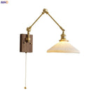 DecorBites™ Copper Wall Lamp with Pull Chain Switch, Nordic Design, LED Bulb, Ceramic Lampshade