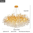 Luxury gold crystal chandelier living room branching droplet light