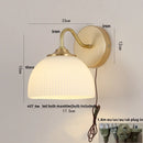 DecorBites™ Iron White Glass LED Wall Lamp Sconce Pull Chain Switch Nordic Modern Stair Light