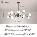 DecorBites™ Glass Ball Modern Branch Chandelier - Magic Bean Design for Living Room