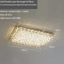Modern rectangular crystal led ceiling chandelier living room light
