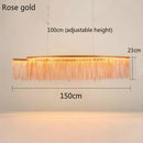 DecorBites™ LED Aluminum Tassel Chandelier: Modern Waterfall Pendant Light for Living Room, Hotel, Hall