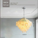 DecorBites™ Gold Chrome Metal Shell Chandelier for Restaurant Living Room Hotel Hall
