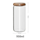 DecorBites™ Acacia Wood Lid Glass Food Storage Container - Elegant and Functional Kitchen Jar