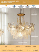 DecorBites™ Glass Dining Room Chandelier: Retro French Style for Living & Master Bedroom