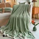 DecorBites™ Cozy Faux Rabbit Fur Throw Blanket for Sofa & Bed, 200X230cm