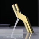 DecorBites™ Gold Basin Faucet: Single Handle Push-Button Mixer Tap for Bathroom, Brass Material