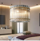 DecorBites™ Gold Double Layer Ring Crystal Pendant Light for Bedroom Dining Living Room