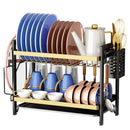 DecorBites™ 2 Tier Kitchen Dish Rack Drainer Plate Storage Organizer Drainboard
