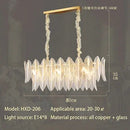 DecorBites™ Glass Leaf Luxury Chandelier LED Pendant Lights for Modern Living Room