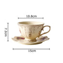 DecorBites™ Lace Edge Flower Ceramic Cup & Saucer Set - Gold-plated Teacup for Dining Table