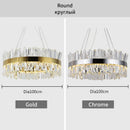 DecorBites™ Crystal LED Pendant Light Chrome/Gold Luxury Chandelier for Kitchen Living Room.