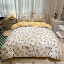 DecorBites™ Flowers Print Cotton King Size Bedding Set, Soft & Comfortable Duvet Cover Set