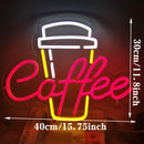 Coffee Neon Sign Luminous LED Sign for Cafe Bar Resturant USB Letter Neon Light Signs Wall Decor Beer Pub Bedroom Birthday Party