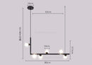 DecorBites™ Glass Ball LED Chandelier: Modern Long Pendant Lighting for Living Room and Shop
