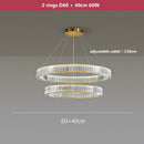 DecorBites™ Crystal LED Chandelier: Modern Steel Pendant Lighting for Luxurious Foyer Decor
