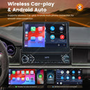 New Carplay Android Auto 1Din 7'' Retractable Universal Car Stereo Radio TouchScreen MP5 Player Intelligent Vehicle System BT FM