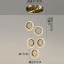 DecorBites™ Crystal Ring LED Chandelier: Modern Gold Kitchen Lighting for Staircase, Simple Indoor Hanging Lamp