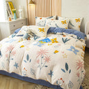 DecorBites™ Cute Cat Bear Print Bedding Set - Single Queen, Fashionable Design for Boys & Girls