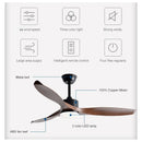 DecorBites™ 52" Pure Copper DC Ceiling Fan with Remote Control, ABS Blades, 35W LED Light