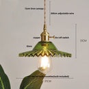 DecorBites™ Green Glass LED Pendant Light: Nordic Modern Hanging Lamp for Dining & Bedroom