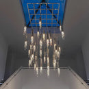 DecorBites™ Crystal LED Chandelier: Modern Luxury Staircase Hanging Fixture for Indoor Spaces