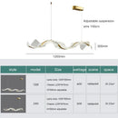 DecorBites™ Gold Wave Design Acrylic Pendant Light Chandelier for Living Room & Kitchen