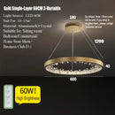 DecorBites™ Crystal LED Chandelier Circle Hanging Lamp - Modern Luxury Dimmable Lighting