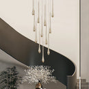 DecorBites™ Gold LED Chandelier for Duplex Villa Living Room and Staircase