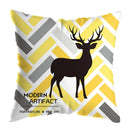 DecorBites™ Geometric Deer Print Pillowcase 45x45cm - Yellow Home Decor