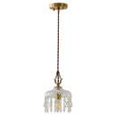 DecorBites™ Crystal Glass LED Copper Pendant Lights for Bedroom Living Dining Room