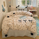 DecorBites™ Korean Princess Bow Lattice Pompom Bedding Set - Single Queen Size