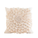 DecorBites™ 3D Velvet Flower Pillow Covers in Yellow Beige 45x45cm