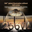 DecorBites™ Gold Crystal Ceiling Chandelier: Luxury Modern LED Pendant for Home Décor