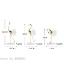 DecorBites™ Crane Golden Bird Agate Marble Crystal Home Decor Craft Statue