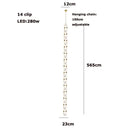 DecorBites™ Crystal Gold Chain Chandelier Ceiling Lamp for Home Décor