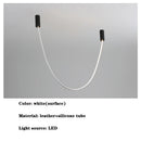 DecorBites™ Leather Luminous Line Chandelier | Modern Minimalist Duplex Dining Room Office Art Luxury Lamp
