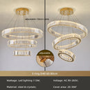 DecorBites™ Crystal Circle LED Chandelier: Nordic Modern Stairs Pendant Lighting with Dimmable LED for Living Room