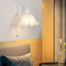 DecorBites™ Glass Iron LED Wall Sconce Pull Chain Switch Stair Light Fixture for Bedroom